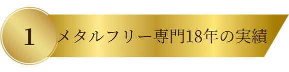 メタルフリー専門18年の実績